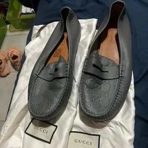 Gucci | Shoes | Brand New Gucci Loafers Gray Embossed 